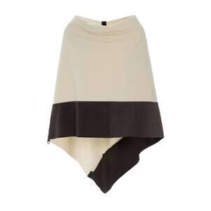 NEW HENRIETTE STEFFENSEN women's turtleneck poncho in kit/chokolate